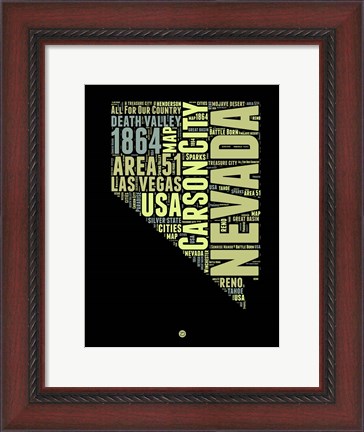 Framed Nevada Word Cloud 1 Print