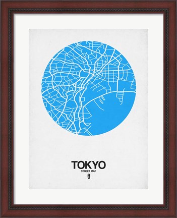 Framed Tokyo Street Map Blue Print