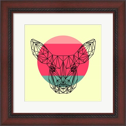 Framed Baby Deer and Sunset Print
