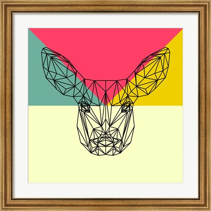 Framed Baby Deer Polygon Print