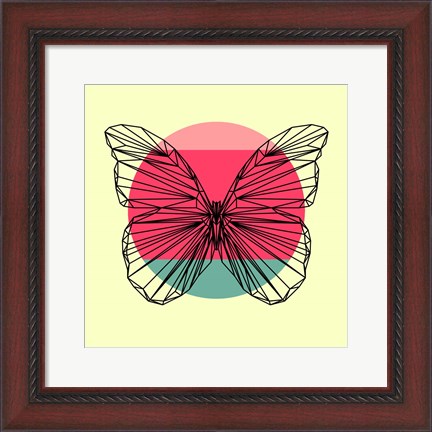 Framed Butterfly and Sunset Print