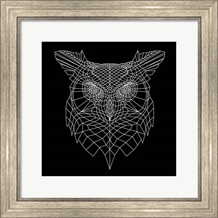 Framed Black Owl Mesh Print