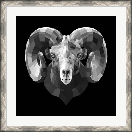 Framed Ram Head Print