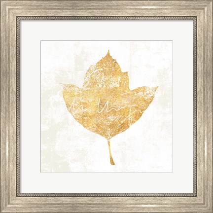 Framed Bronzed Leaf I Print