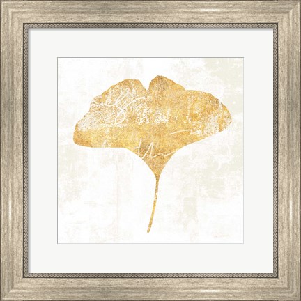 Framed Bronzed Leaf III Print