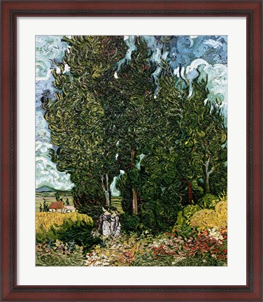 Framed Cypresses Print