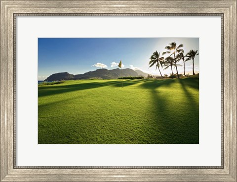 Framed Golf Course, Kauai Lagoons, Kauai, Hawaii Print