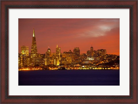 Framed San Francisco Financial District at Dusk, San Francisco, California Print