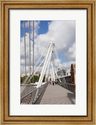 Framed Golden Jubilee Bridge, Thames River, London, England Print