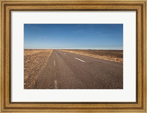 Framed Empty Road, Iceland Print