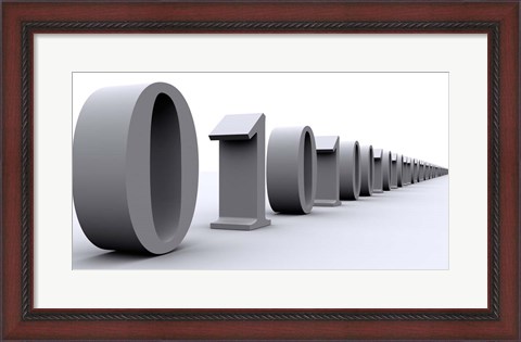 Framed Binary Digits Print