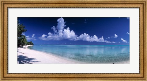 Framed Matira Beach, Bora Bora Polynesia Print