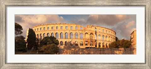 Framed Roman amphitheater at sunset, Pula, Istria, Croatia Print