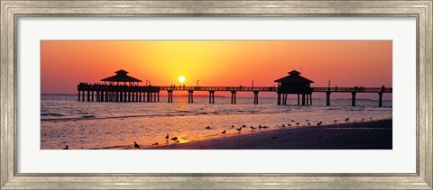 Framed Sunset at Fort Myers Beach, FL Print