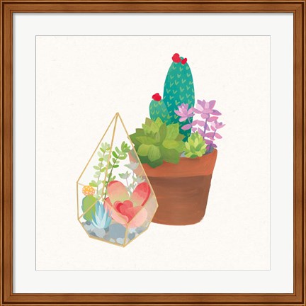 Framed Succulent Garden I Print