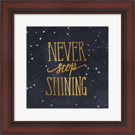 Framed Starry Words II Gold Print