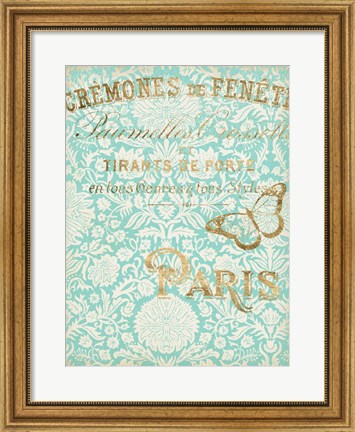 Framed Paris in Gold II Print