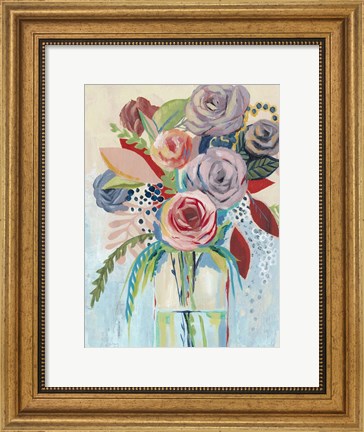 Framed Roseate Posy I Print