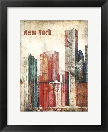 Framed New York Grunge III Print