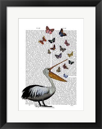 Framed Pelican &amp; Butterflies Print