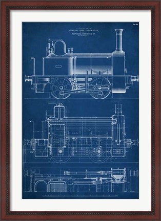 Framed Locomotive Blueprint II Print