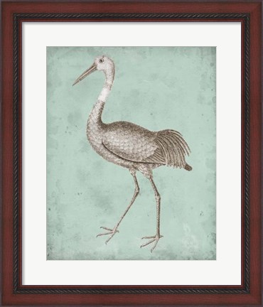 Framed Sepia &amp; Spa Heron IV Print