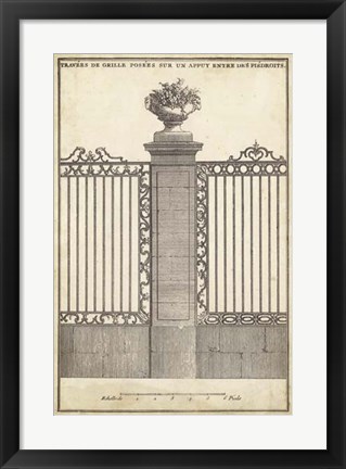 Framed Antique Decorative Gate I Print