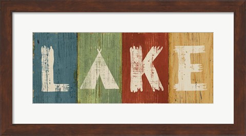 Framed Lake Lodge V Print