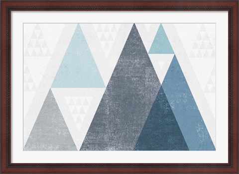 Framed Mod Triangles I Blue Print