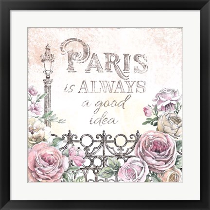 Framed Paris Roses IV Print