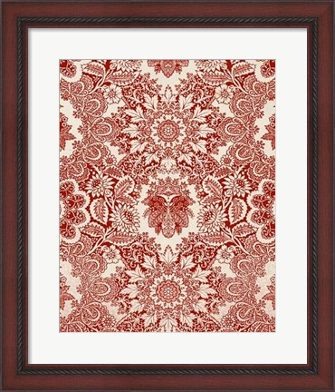 Framed Baroque Tapestry in Red I Print