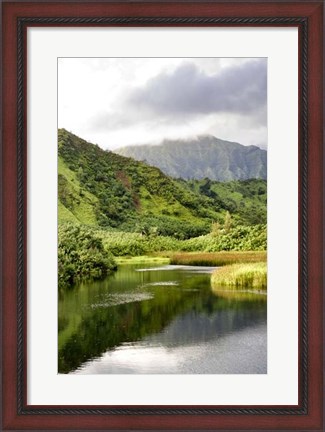 Framed Coastal Marsh Triptych I Print