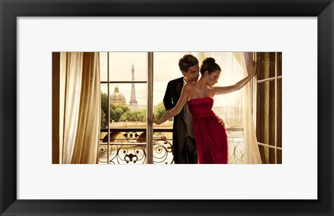 Framed Lovers in Paris Print