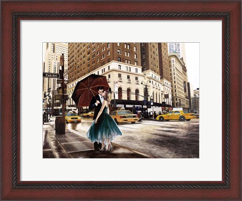 Framed Kiss in Park Avenue Print