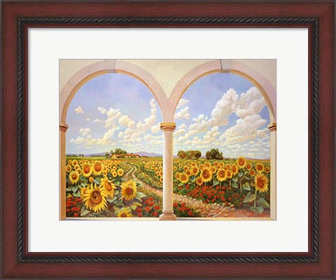 Framed Strada dei Girasoli Print