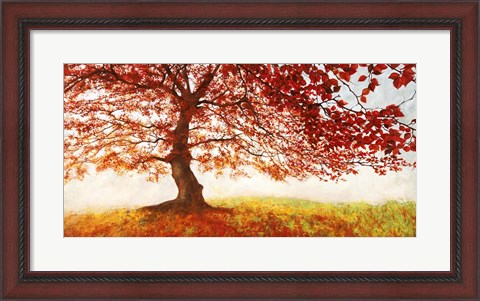 Framed Red Leaves Print