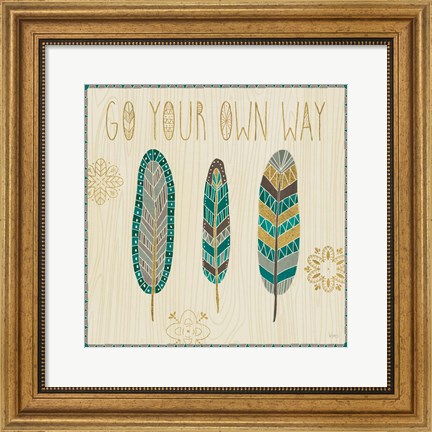 Framed Cool Feathers III Print