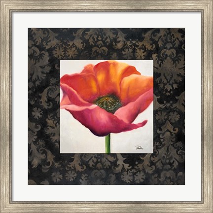 Framed Poppy Flower I Print