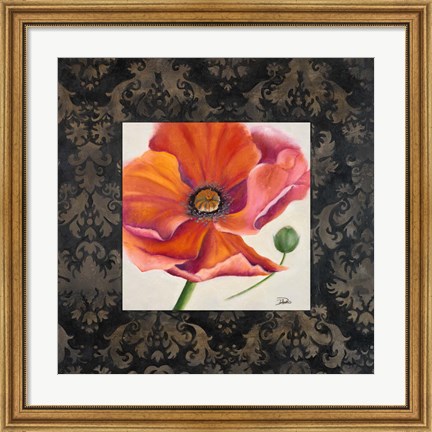 Framed Poppy Flower II Print