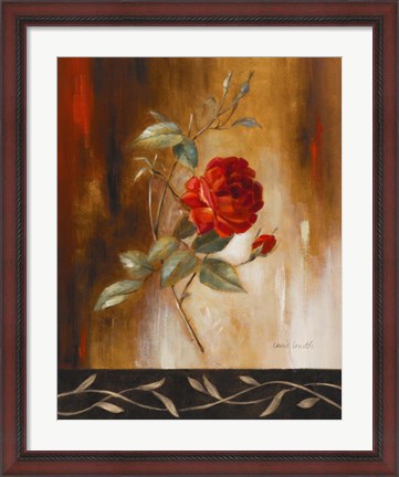 Framed Crimson Rose I Print