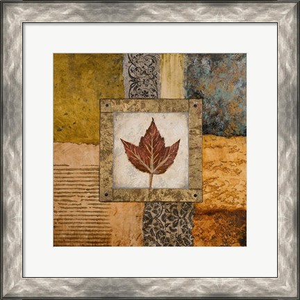 Framed Fallen Leaf I (red) Print