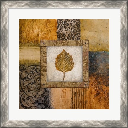 Framed Fallen Leaf III (yellow) Print