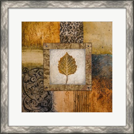 Framed Fallen Leaf III (yellow) Print