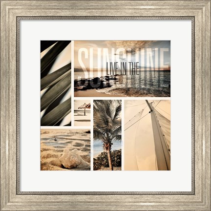 Framed Coastal Collage I Print