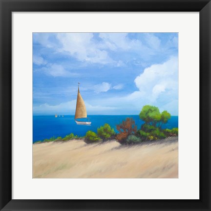 Framed Sailboat on Coast I Print