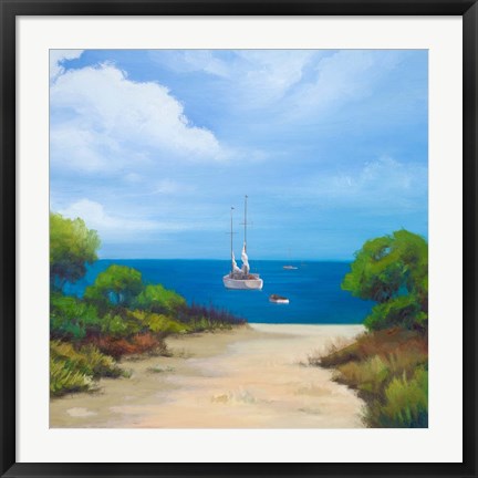 Framed Sailboat on Coast II Print