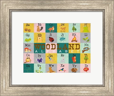 Framed Woodland Alphabet (horizontal) Print