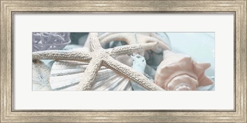 Framed Gold Seashells I Print