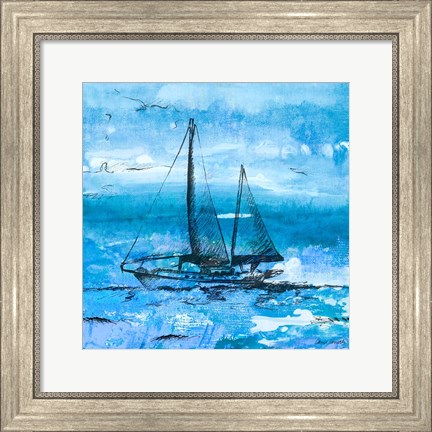 Framed Coastal Boats in Watercolor II Print