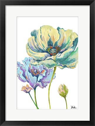 Framed Fresh Colored Poppies II Print
